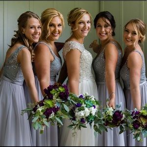 0 MoriLee 122 Lace Chiffon V-Neck Bridesmaid Gown